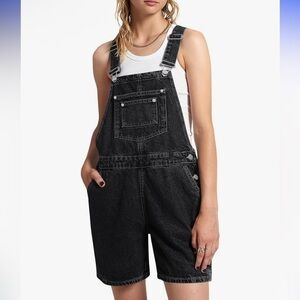 NWOT Faded Black Denim Overalls